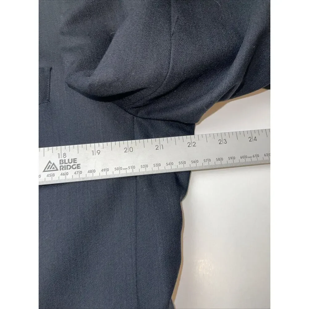Joseph Feiss International Men's Suit Jacket Size 42 L Black Wool W/Pockets